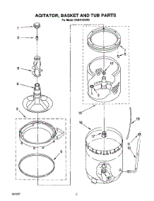 05 - Agitator, Basket And Tub parts for Whirlpool Washer RAB4132AG0 from AppliancePartsPros.com