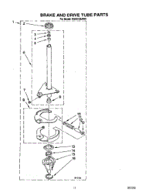 10 - Brake And Drive Tube parts for Whirlpool Washer RAX5133AL0 from AppliancePartsPros.com