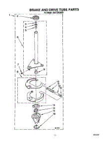 10 - Brake And Drive Tube parts for Whirlpool Washer RAX7245AL0 from AppliancePartsPros.com