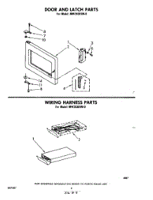 04 - Door And Latch, Wiring Harness parts for Whirlpool Microwave MW3500XM0 from AppliancePartsPros.com