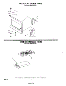 04 - Door And Latch , Wiring Harness parts for Whirlpool Microwave MW3500XM1 from AppliancePartsPros.com