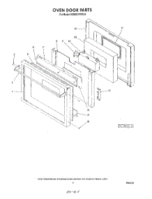 07 - Oven Door parts for Kitchenaid Oven KEMS376TAL0 from AppliancePartsPros.com