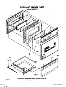 04 - Door And Drawer parts for Whirlpool Range TER46W0WN1 from AppliancePartsPros.com