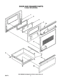 05 - Door And Drawer parts for Whirlpool Range RF316PXXN2 from AppliancePartsPros.com