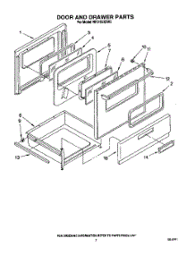 06 - Door And Drawer parts for Whirlpool Range RF3105XXN2 from AppliancePartsPros.com