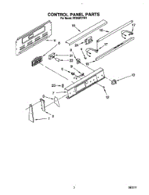 03 - Control Panel parts for Whirlpool Range RF396PCYN1 from AppliancePartsPros.com