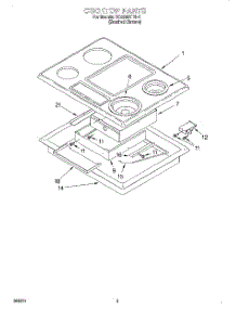 03 - Section parts for Whirlpool Cooktop RC8536XTH5 from AppliancePartsPros.com