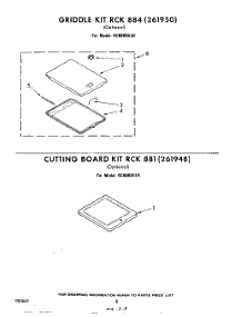 07 - Griddle Rck 884 (261950) , Cutting parts for Whirlpool Cooktop RC8800XLH from AppliancePartsPros.com