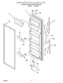 04 - Refrigerator Door parts for Whirlpool Refrigerator 2VED27TKN00 from AppliancePartsPros.com