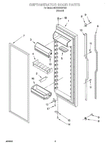 06 - Refrigerator Door parts for Whirlpool Refrigerator 4KSRS22QFA02 from AppliancePartsPros.com