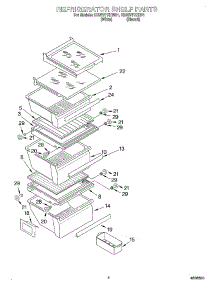 03 - Refrigerator Shelf parts for Whirlpool Refrigerator ED25VFXHW01 from AppliancePartsPros.com
