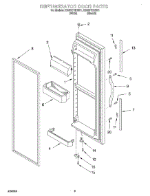 06 - Refrigerator Door parts for Whirlpool Refrigerator ED25VFXHT01 from AppliancePartsPros.com