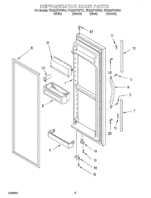 06 - Refrigerator Door parts for Whirlpool Refrigerator ED25QFXHW01 from AppliancePartsPros.com
