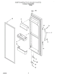 06 - Refrigerator Door parts for Whirlpool Refrigerator TS22AEXHW00 from AppliancePartsPros.com