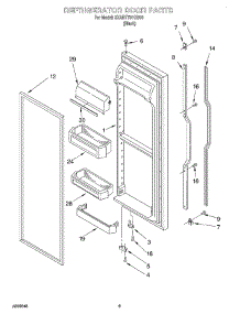 05 - Refrigerator Door parts for Whirlpool Refrigerator 3XART731GB00 from AppliancePartsPros.com