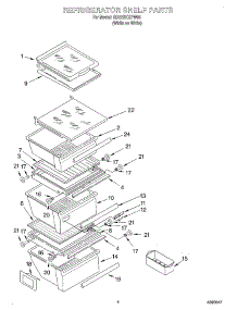 03 - Refrigerator Shelf parts for Whirlpool Refrigerator GD22DKXHW00 from AppliancePartsPros.com