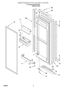 07 - Refrigerator Door parts for Whirlpool Refrigerator GD22SFXHS03 from AppliancePartsPros.com
