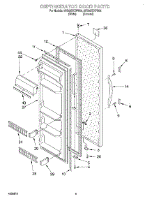 06 - Refrigerator Door parts for Whirlpool Refrigerator 8ED20ZKXFW02 from AppliancePartsPros.com