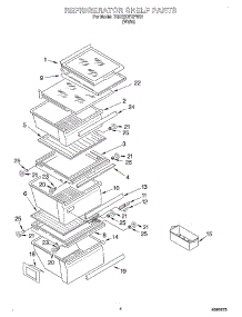 03 - Refrigerator Shelf parts for Whirlpool Refrigerator 7GD22DFXFW01 from AppliancePartsPros.com