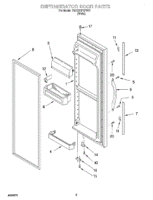 07 - Refrigerator Door parts for Whirlpool Refrigerator 7GD22DFXFW01 from AppliancePartsPros.com
