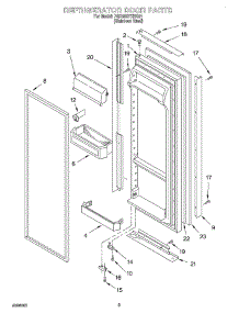 06 - Refrigerator Door parts for Whirlpool Refrigerator 7GD25SFXHS01 from AppliancePartsPros.com