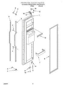 06 - Freezer Door parts for Kitchenaid Refrigerator KSRE22FHBT01 from AppliancePartsPros.com