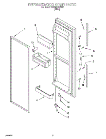 06 - Refrigerator Door parts for Whirlpool Refrigerator 7GD25DFXFW01 from AppliancePartsPros.com