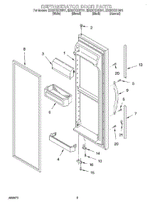 07 - Refrigerator Door parts for Whirlpool Refrigerator ED22CQXHN01 from AppliancePartsPros.com