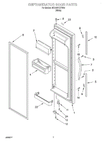 05 - Refrigerator Door parts for Whirlpool Refrigerator 6ED22PKXFW02 from AppliancePartsPros.com