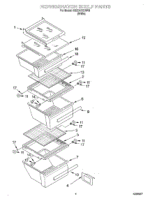 03 - Refrigerator Shelf parts for Whirlpool Refrigerator SS22AEXHW01 from AppliancePartsPros.com