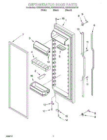 05 - Refrigerator Door parts for Kitchenaid Refrigerator KSRS22QGBT02 from AppliancePartsPros.com