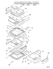 03 - Refrigerator Shelf parts for Kitchenaid Refrigerator KSRS25FGWH03 from AppliancePartsPros.com