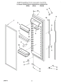 06 - Refrigerator Door parts for Kitchenaid Refrigerator KSRS25FGBT03 from AppliancePartsPros.com