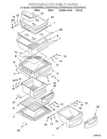03 - Refrigerator Shelf parts for Kitchenaid Refrigerator KSRB25FHWH03 from AppliancePartsPros.com