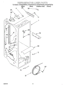 02 - Refrigerator Liner parts for Kitchenaid Refrigerator KSRB25FHSS03 from AppliancePartsPros.com