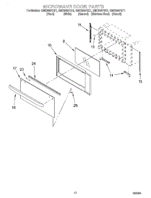 08 - Microwave Door parts for Whirlpool Oven GMC305PDQ1 from AppliancePartsPros.com