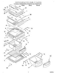 03 - Refrigerator Shelf parts for Kitchenaid Refrigerator KSRS22FGBL03 from AppliancePartsPros.com