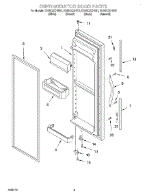 06 - Refrigerator Door parts for Whirlpool Refrigerator ED25CQXHB01 from AppliancePartsPros.com