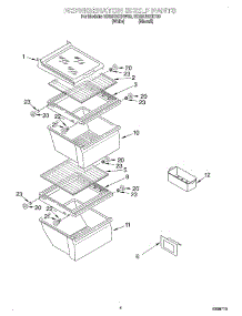 03 - Refrigerator Shelf parts for Whirlpool Refrigerator ED25UEXHW00 from AppliancePartsPros.com