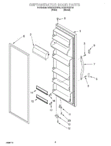 06 - Refrigerator Door parts for Whirlpool Refrigerator ED25UEXHT00 from AppliancePartsPros.com