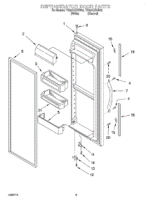 06 - Refrigerator Door parts for Whirlpool Refrigerator TS22AQXGW02 from AppliancePartsPros.com