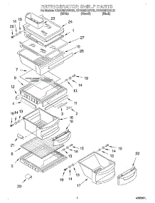 03 - Refrigerator Shelf parts for Kitchenaid Refrigerator KSRS25KGWH02 from AppliancePartsPros.com