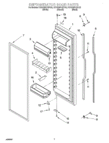 05 - Refrigerator Door parts for Kitchenaid Refrigerator KSRS25KGBT02 from AppliancePartsPros.com