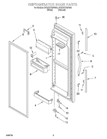 06 - Refrigerator Door parts for Whirlpool Refrigerator 2VGD27DQFN00 from AppliancePartsPros.com