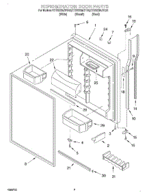 04 - Refrigerator Door parts for Kitchenaid Refrigerator KTRS22MJWH00 from AppliancePartsPros.com