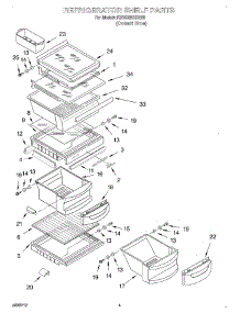 03 - Refrigerator Shelf parts for Kitchenaid Refrigerator KSRS25IHBU00 from AppliancePartsPros.com