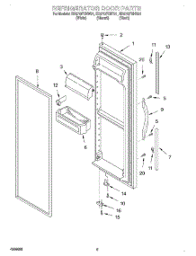 06 - Refrigerator Door parts for Whirlpool Refrigerator ED27QFXHT01 from AppliancePartsPros.com