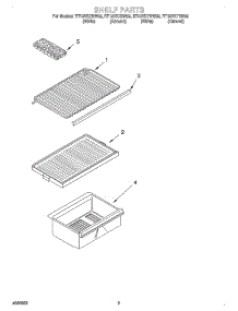05 - Shelf parts for Roper Refrigerator RT12VKYHW02 from AppliancePartsPros.com