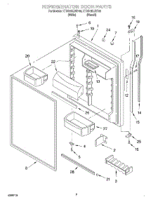 04 - Refrigerator Door parts for Kitchenaid Refrigerator KTRS19KJBT00 from AppliancePartsPros.com