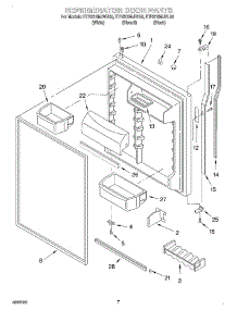 04 - Refrigerator Door parts for Kitchenaid Refrigerator KTRS19MJWH00 from AppliancePartsPros.com